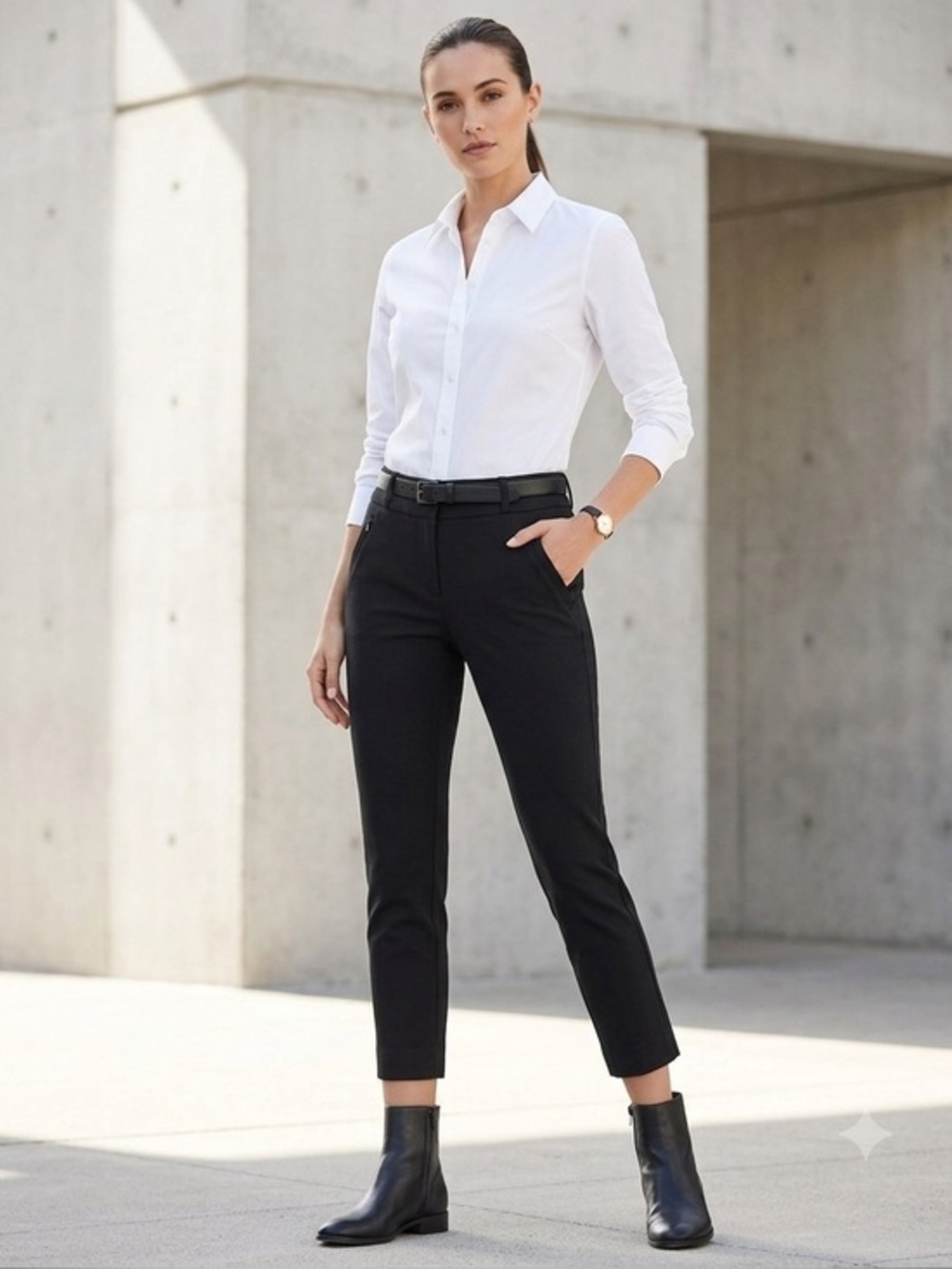 Loft Women’s 00 Marisa Skinny Black Ankle Crop Cotton Trouser Dress Pants XXS